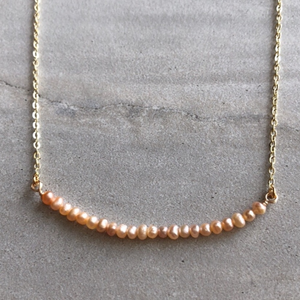 ❗️SOLD❗️ Artisan Freshwater Pearl Bar Necklace - Picture 4 of 4